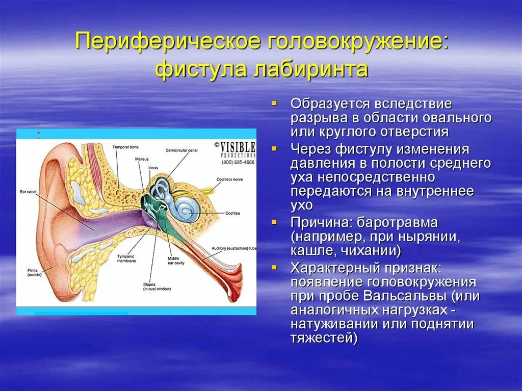 Давление в среднем ухе превышает