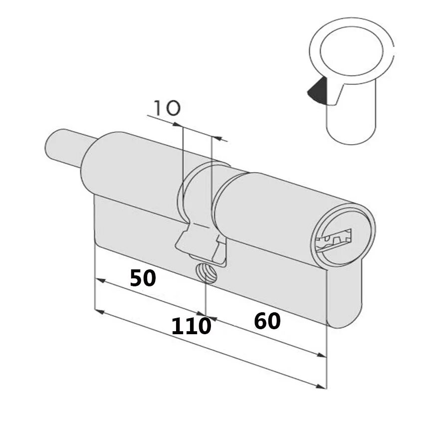 Длина цилиндров замков
