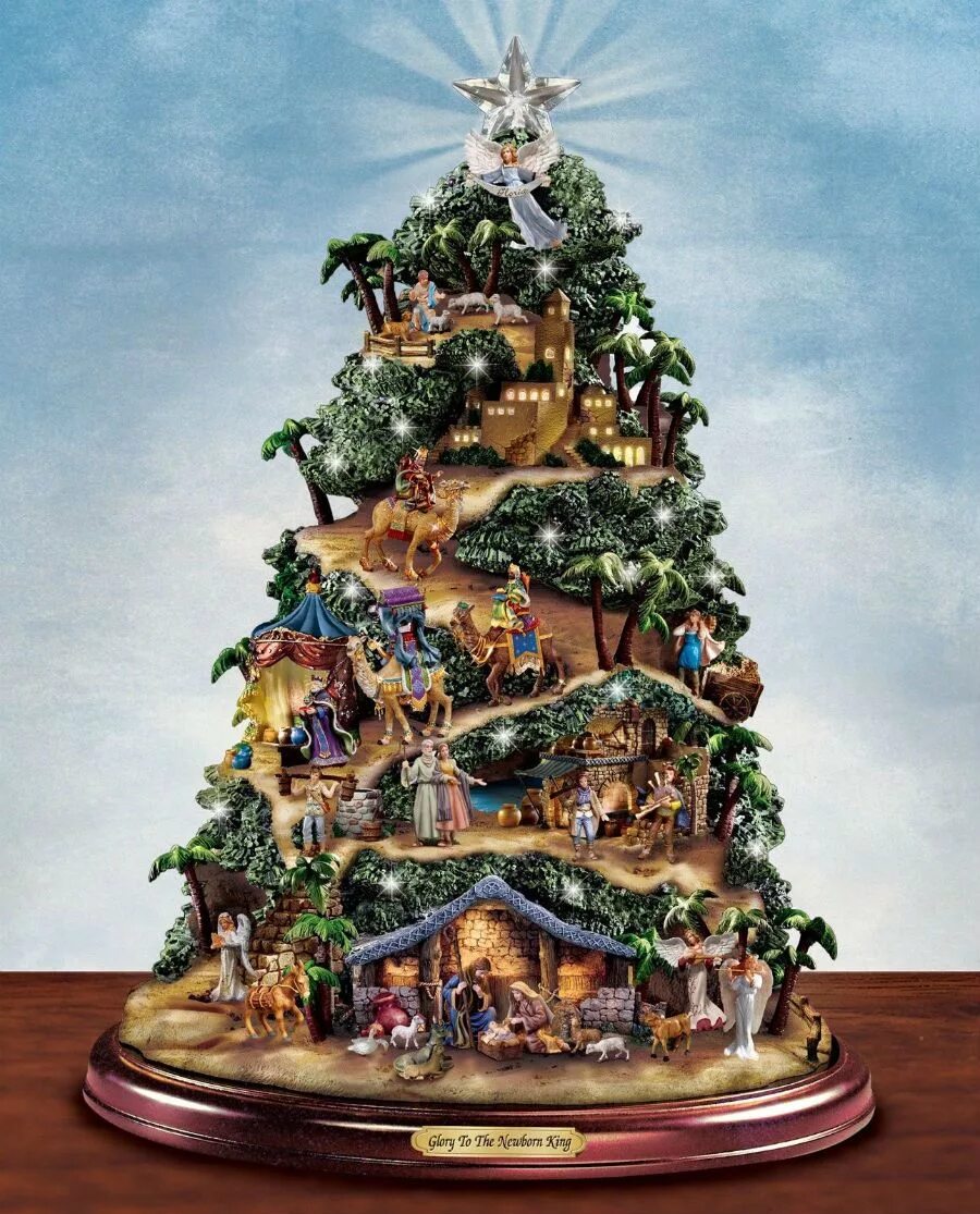 Фарфоровая елка. Елка Thomas Kinkade. Рождественские фигурки Томаса Кинкейда. Thomas Kinkade Christmas Tree. Thomas Kinkade елочные украшения.