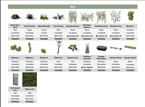 Item index com. Cottage Garden настольная игра. Gardening stuff. Post Rock Trees.