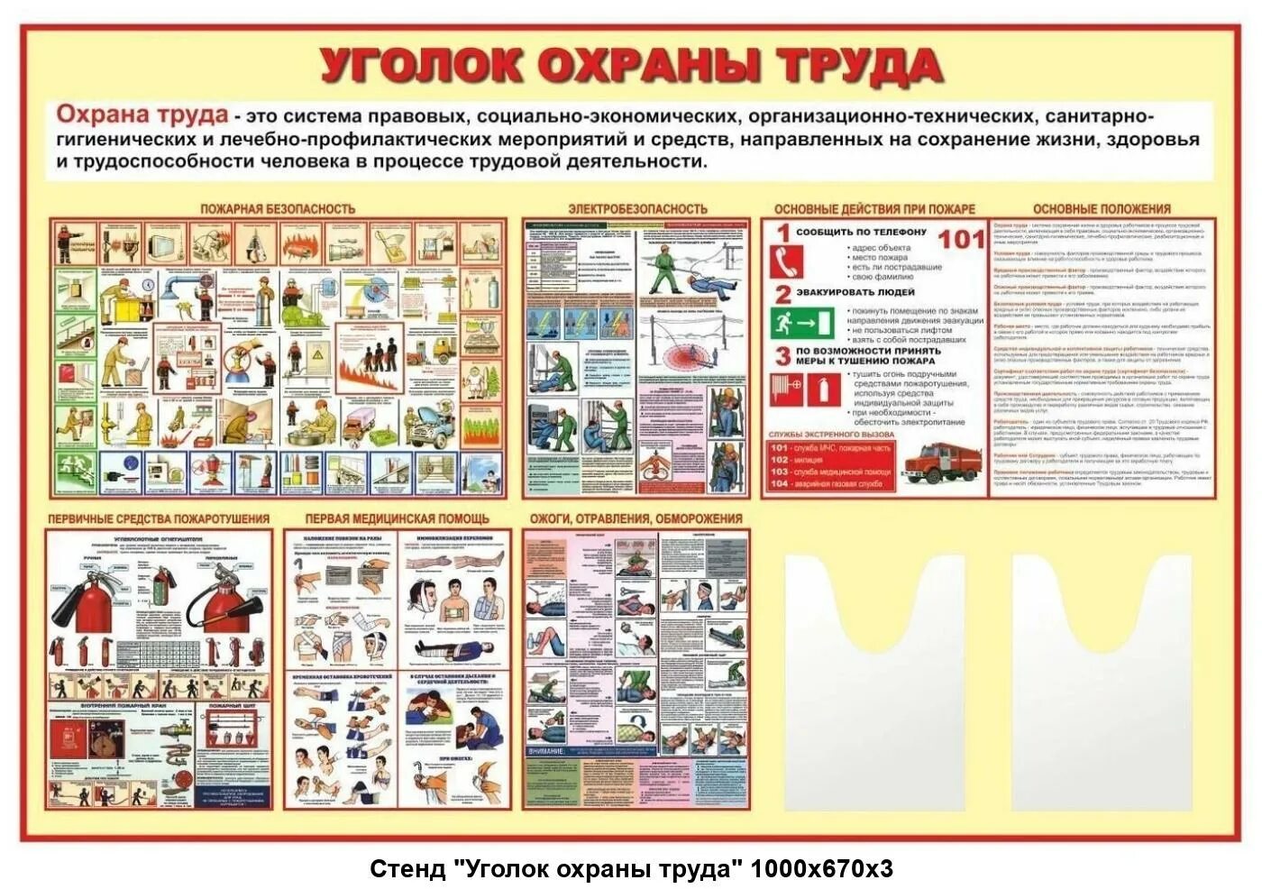 Какие мероприятия включают в себя охрана труда. Уголок охраны труда. Стенд по технике безопасности. Техника безопасности уголок. Стенды по охране труда на предприятии.