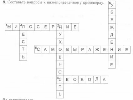 Кроссворд на тему мораль с ответами