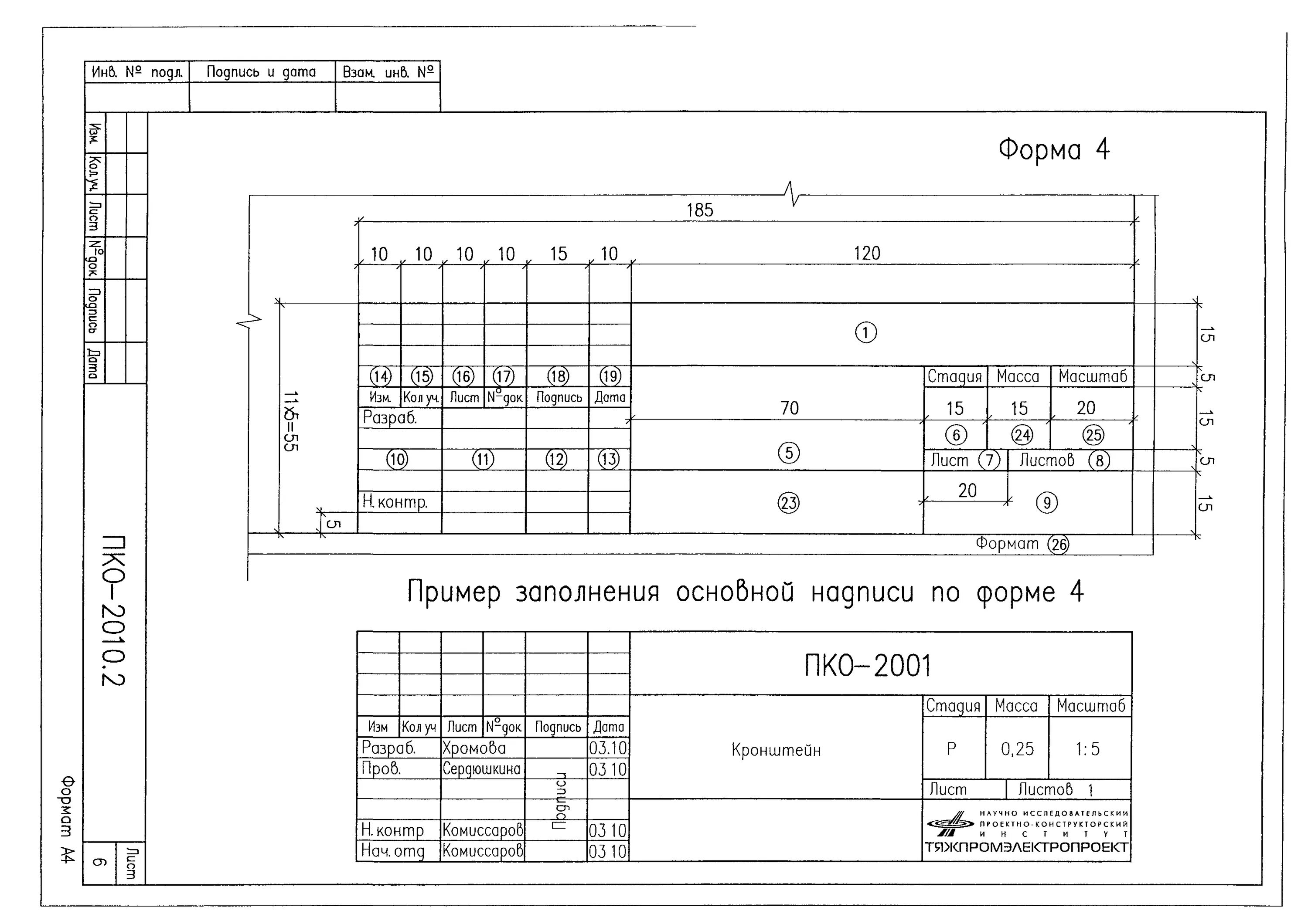 Основная инженерная надпись