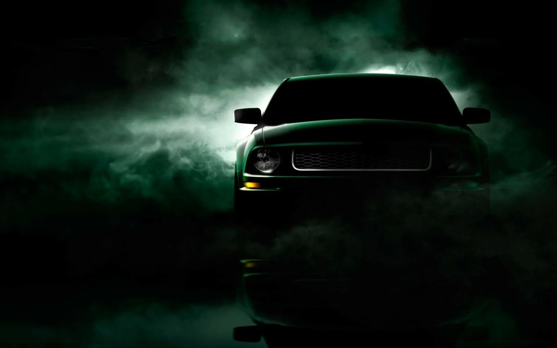 Ford Mustang. Ford Mustang Dark. Форд Мустанг черная с зелёными фарами. Авто на темном фоне. Машина фон для гачи