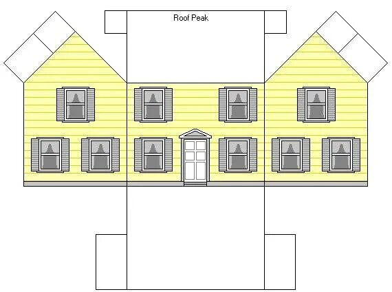 Развертка домика. Макет бумажного домика. Чертеж бумажного домика. Развертка бумажного домика.