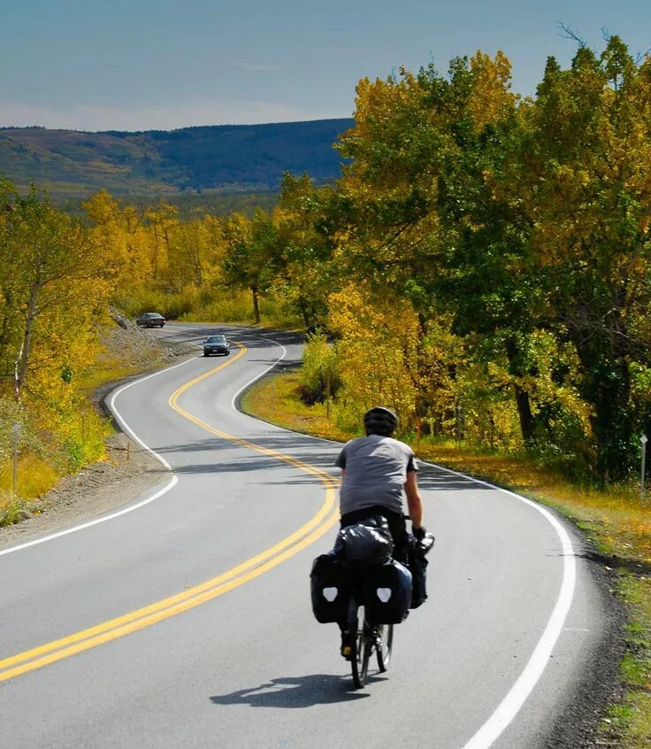 Fell ride. Ride. ride a bike. autumn cycle road. riding bike in city.
