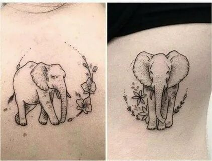 Татуировки для девушек Слоник