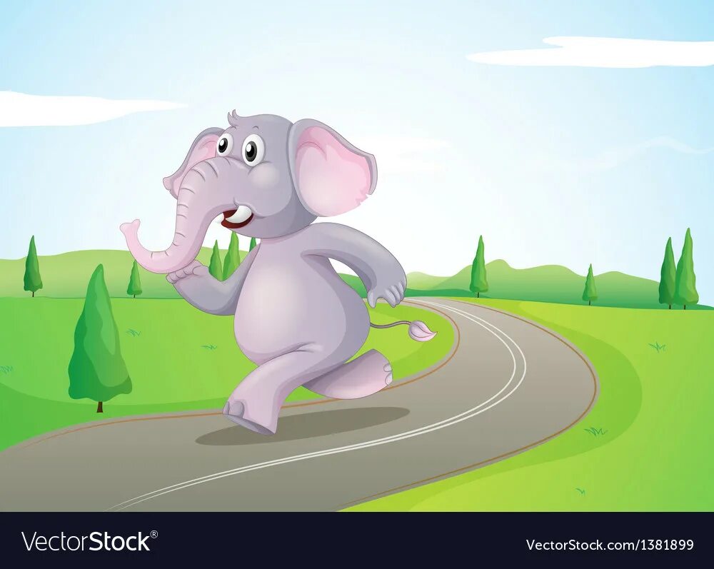 Слоненок на дороге. Слон бежит. Слоненок бежит. An elephant can run