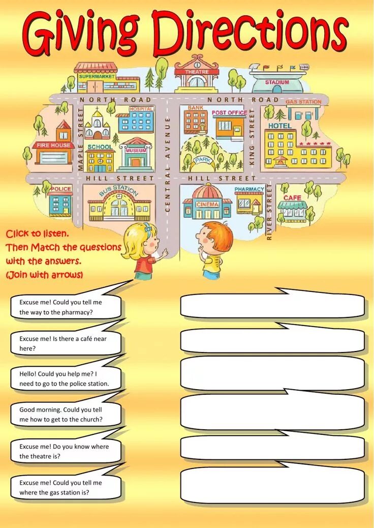 Giving Directions. Карта giving Directions. Giving Directions Worksheet. Карта города для изучения английского. Know way around