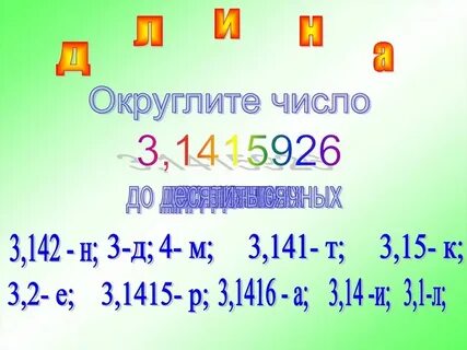 Округлить число пи до тысячных