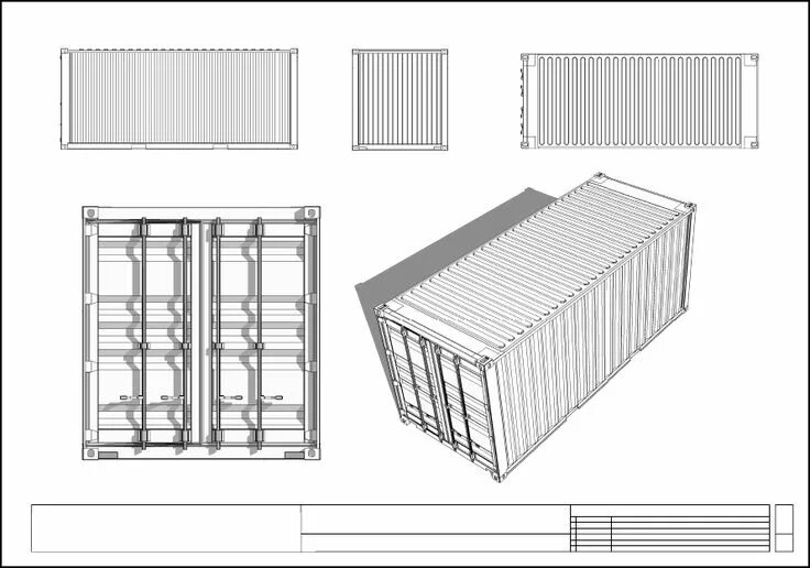 Чертеж 20 футового контейнера с размерами Image result for shipping container bottom side rail Container architecture, Shi