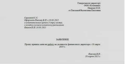 Генеральному директору заявление