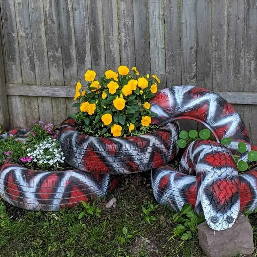 Шины для цветов своими руками