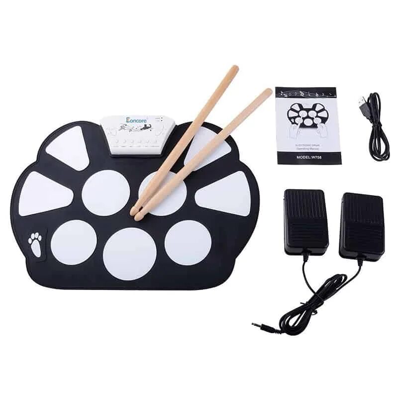 Roll up drum kit. Электронные гибкие барабаны. тренажёр для барабанщика. drum pad барабаны. гибкие барабаны с аккумулятором.