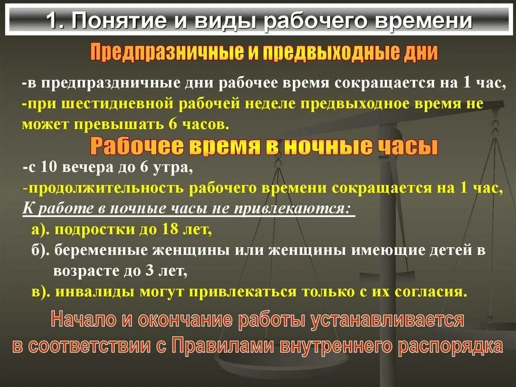 Видами рабочего времени являются. Виды рабочего времени. понятие и виды рабочего времени. виды нерабочего времени. виды продолжительности рабочего времени.