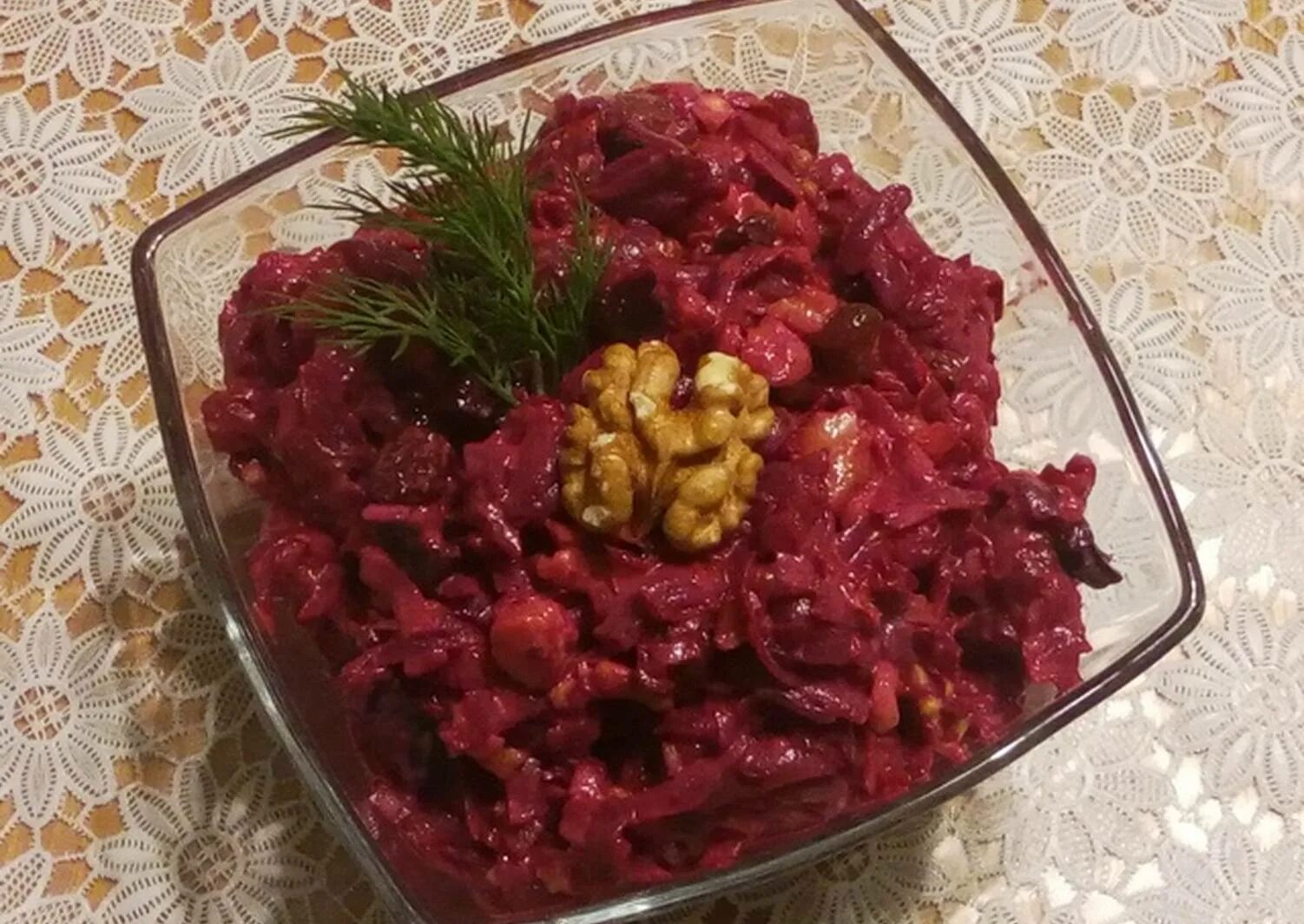 Салат чернослив свекла орех рецепт