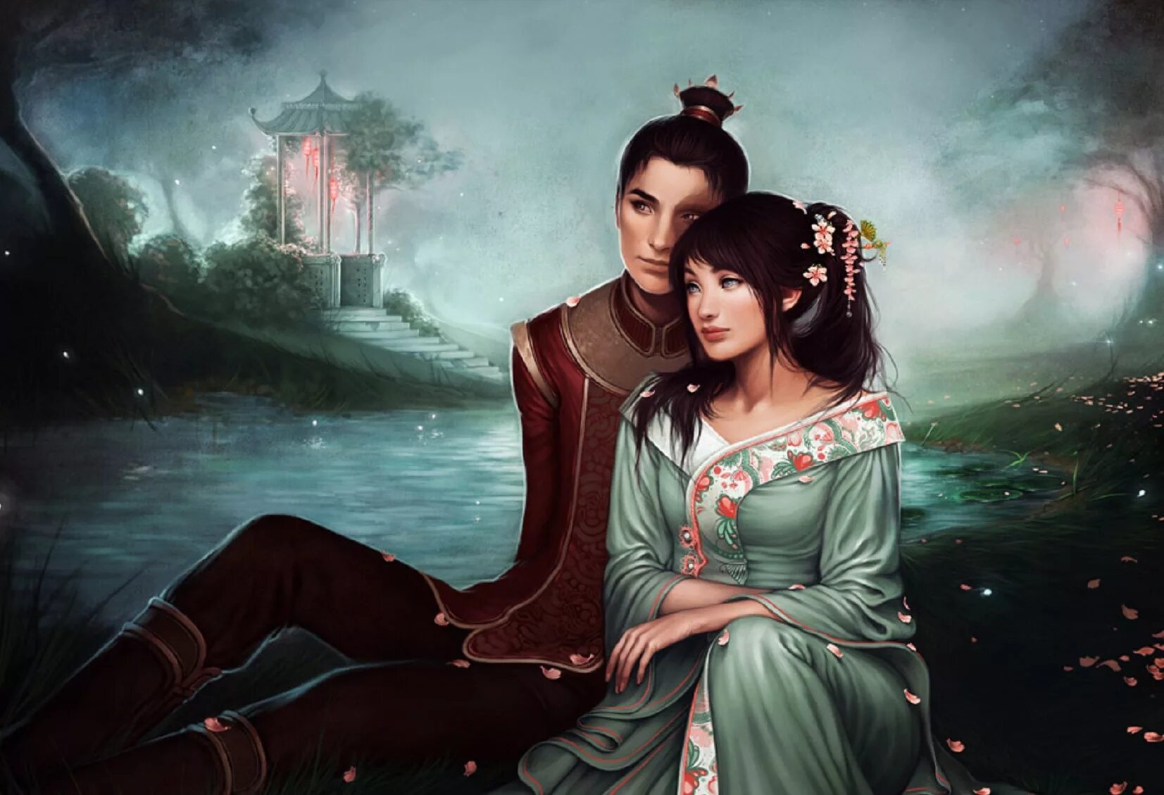 Девушка императора. Чарли боуотер. художник charlie bowater. charlie bowater арт. юноша и девушка китай фэнтези.
