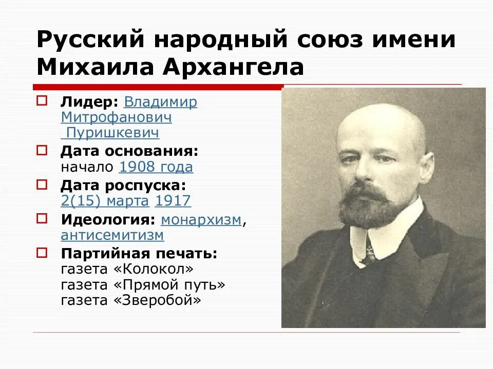 Союз михаила архангела лидеры. Русский народный Союз имени Михаила Архангела Лидеры. Лидер русского народного Союза имени Михаила Лидер Пуришкевич. Пуришкевич Союз русского народа. Пуришкевич Союз Михаила Архангела.