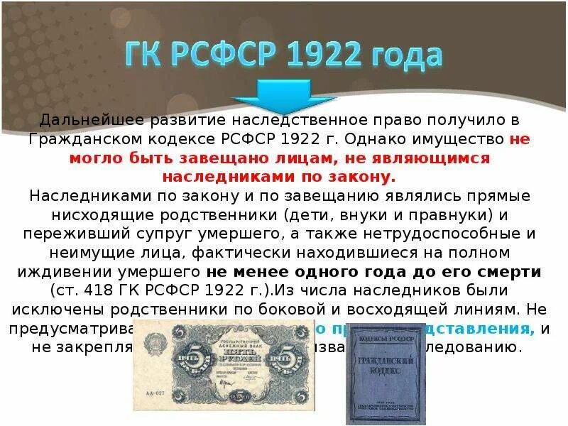 Кодексы 1922 года рсфср. Гражданское право РСФСР. Гражданское право 1922. Гражданский кодекс РСФСР 1922 года. Наследование по гражданскому кодексу.