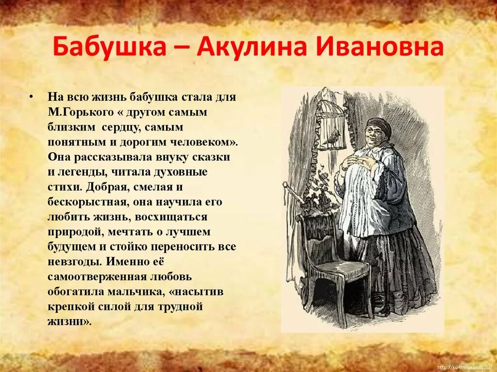 Отрывок из детства горького. Образ бабушки из повести "детство" м.Горького.