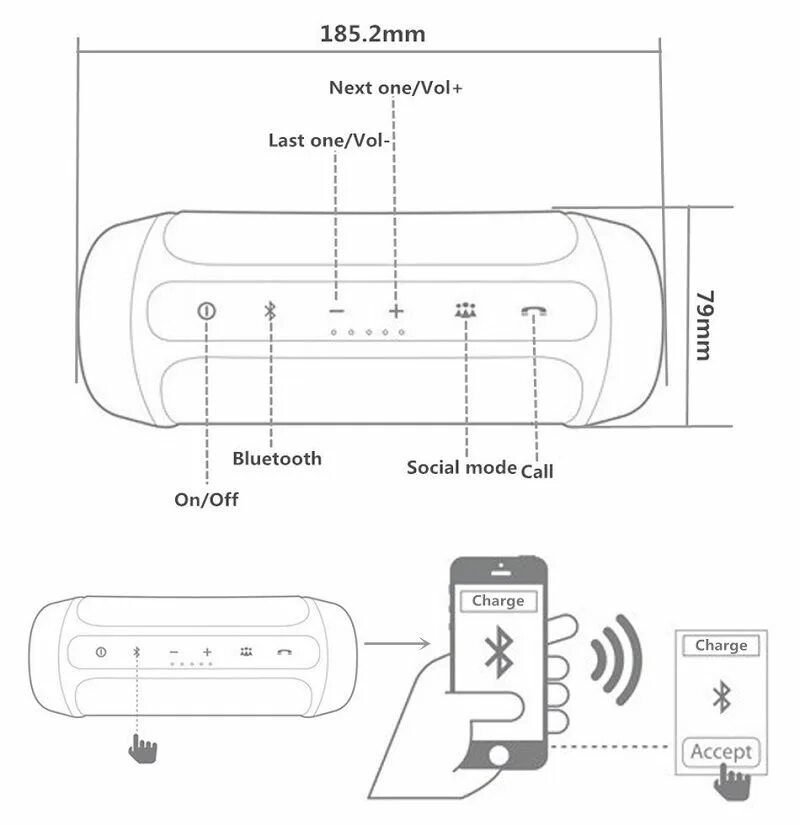 M15 Mivo Портативная Bluetooth колонка BT 5.0/IPX6/80W/FM/RGB