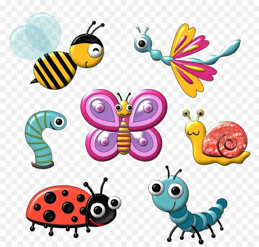 Мультяшные насекомые. Насекомые рисунок. Насекомые клипарт. Насекомые для детей. Картинки насекомых для детей цветные