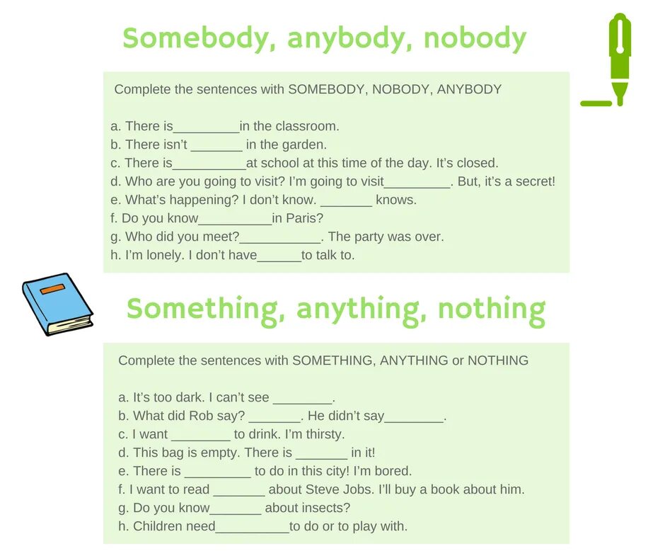 Задание Somebody anybody. Somebody упражнения. Somebody anybody Nobody Everybody упражнения. Something anything nothing упражнения.