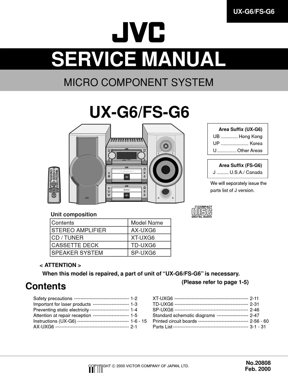 Service manual jvc. JVC Micro component System UX-g30. Micro component System JVC 2000. JVC UX-g6r. JVC SP-uxg6.
