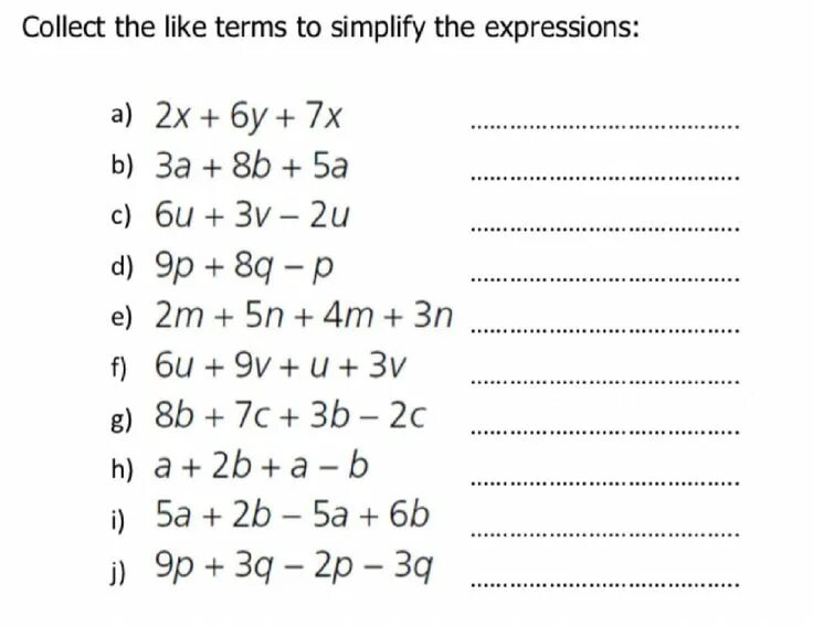 Algebraic expression. Simplifying expressions. Worksheets expression. Grade 8 Simplifying of Algebraic expressions. Like terms