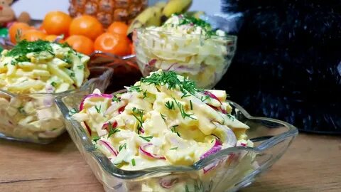 Салат с ананасом без майонеза