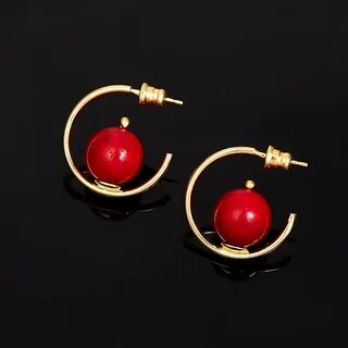 Серьги с кораллом