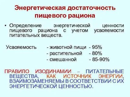Определить энергетическую ценность продукта