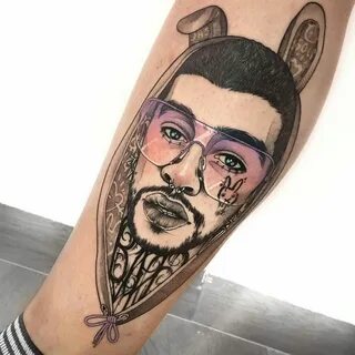 Bad Bunny In Hoddie Tattoo. @kurogosu via. 