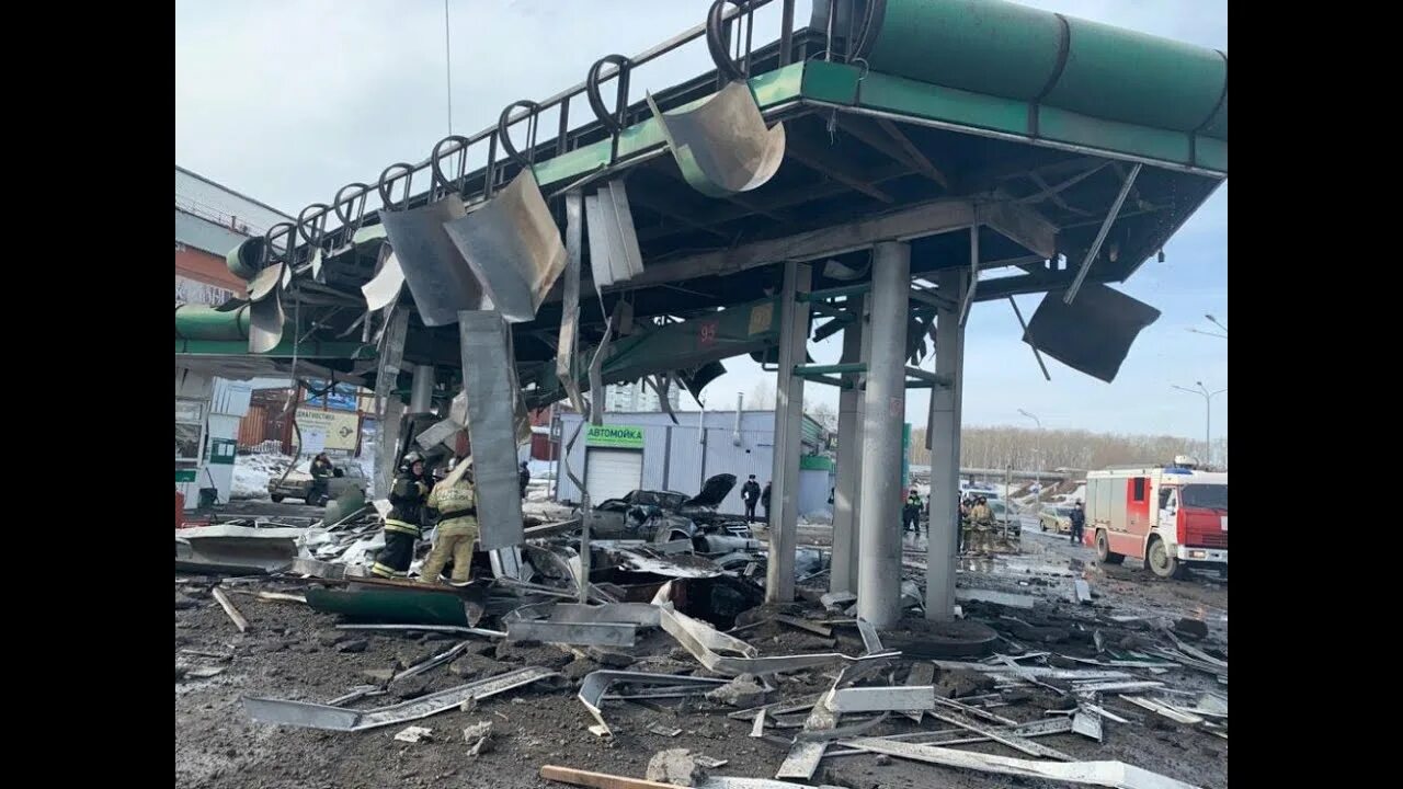 Взрыв бензоколонки в Новосибирске.