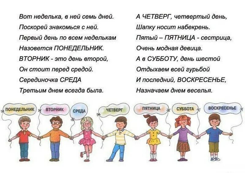 В понедельник первым уроком. Как научить ребёнка дням недели. Стих про дни недели. Изучаем дни недели. Учим стихи о днях недели.