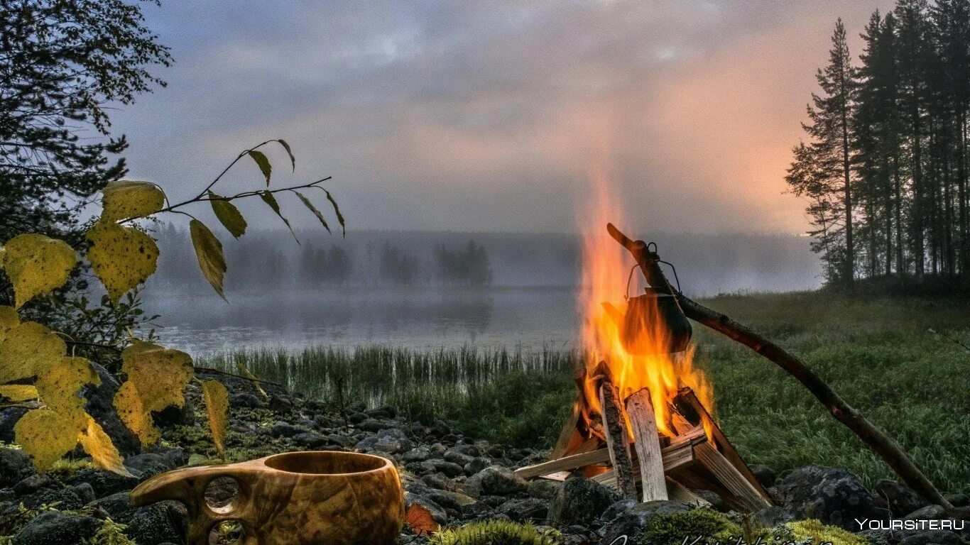 Кипит в лесу. Карелия Карелия костер палатка. Костер на природе. Костер на берегу озера. Пейзаж с костром.