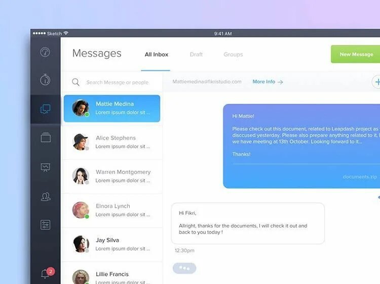 Messages inbox. Чат UI. Дизайн чата. Чат веб дизайнеров. Дизайн чата для сайта.