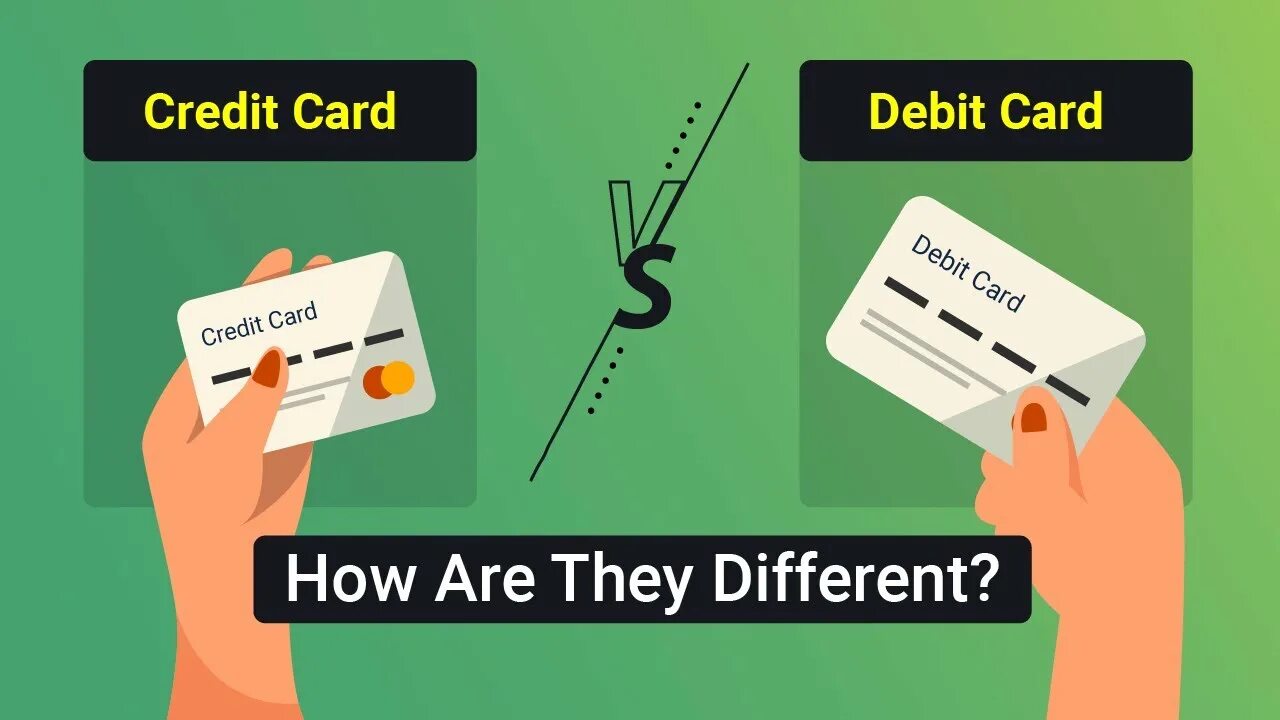 Card vs. Debit credit. Debit Card. Credit and Debit Card difference. Financial Accounting credit Debit.