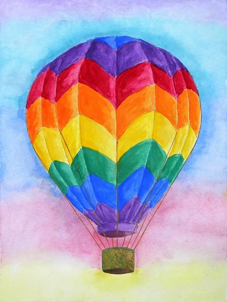 Рисуем воздушными шарами. Шар воздушный с рисунком. Воздушный шар рисунок гуашью. Рисунки цветные легкие. Воздушный шар карандашом.
