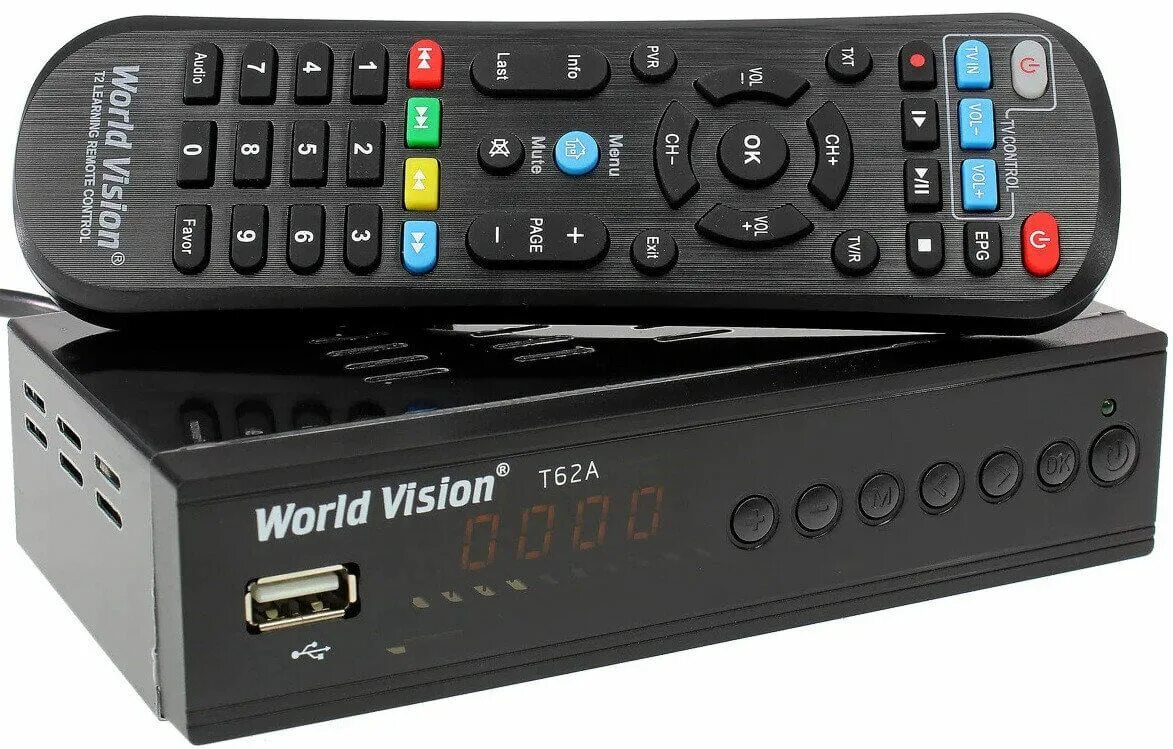 TV-тюнер World Vision t62a. Приставка ТВ цифровая World Vision t40. Цифровой т-2 тюнер World Vision. Приемник цифрового ТВ World Vision t62a.