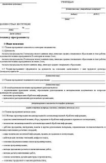 Должностная инструкция программиста школы