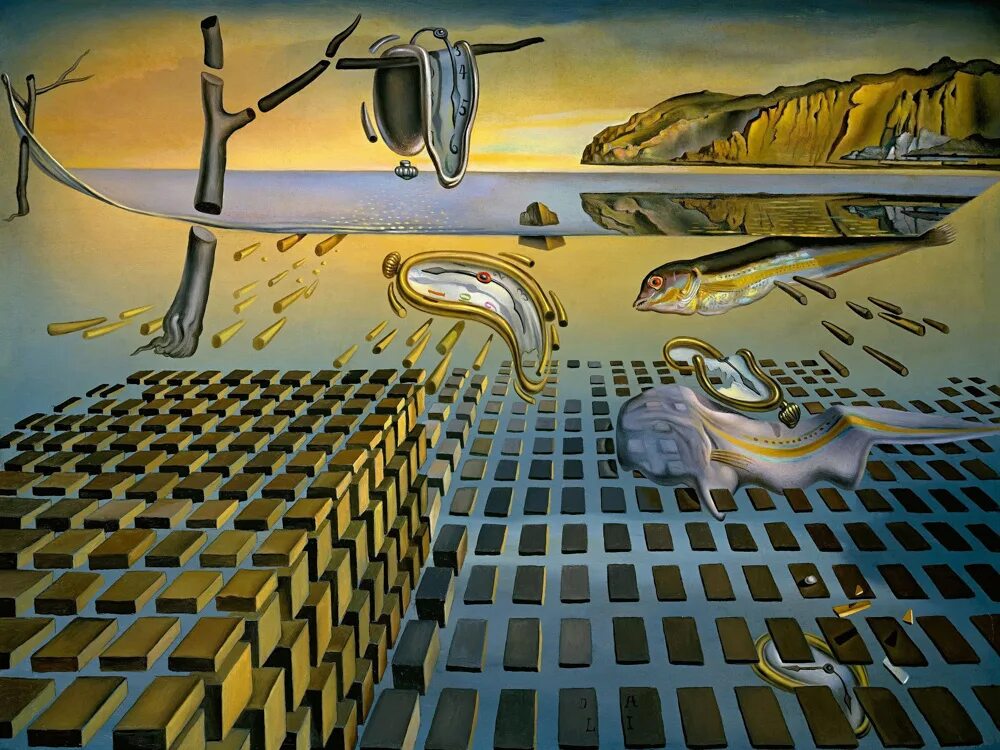 Дезинтеграция постоянства памяти. Salvador Dali картины. Сальвадор дали дезинтеграция постоянства. Картина Сальвадора дали постоянство памяти. Символы сальвадора дали