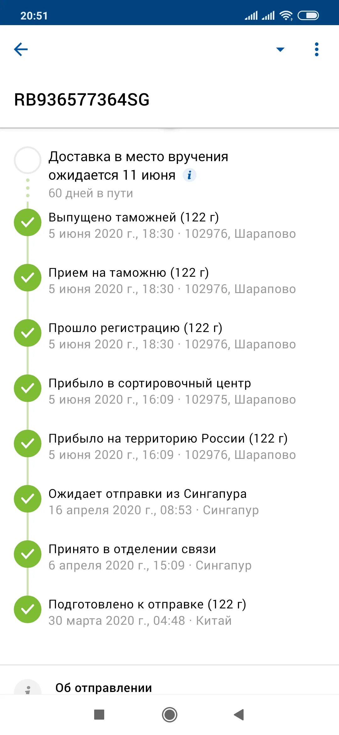 450960 уфа. Выпущено таможней. Сортировочный центр Домодедово. Прибыло в сортировочный центр Домодедово.