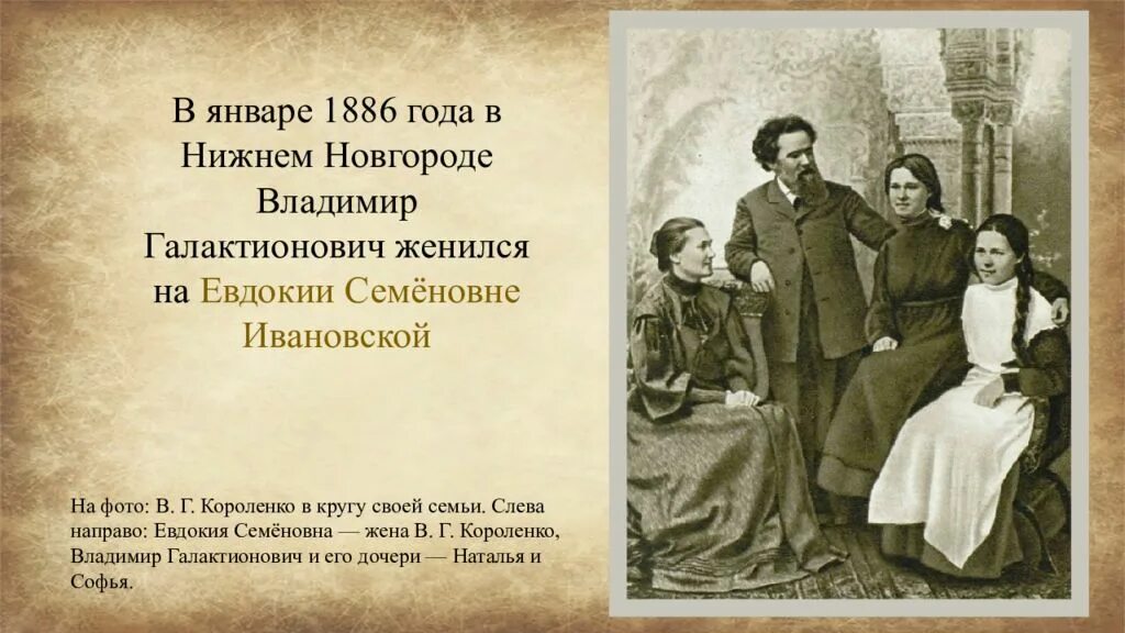 Брат и сестра писатели. Семья Короленко. Семья Короленко Владимира Галактионовича. Родители Короленко Владимира Галактионовича.