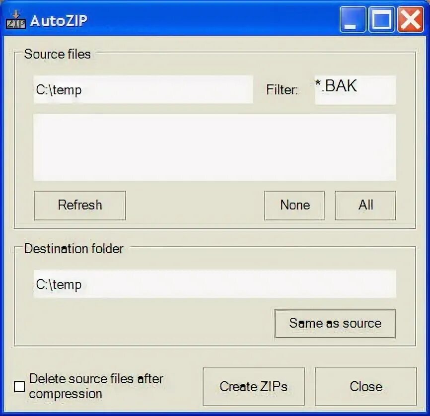 Zip source. Zip source