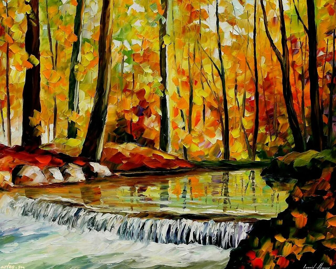картины мастихином осень. афремов леонид дерево осенью. осень акрилом. леонид афремов осенний лес. осенний пейзаж акрилом картины.