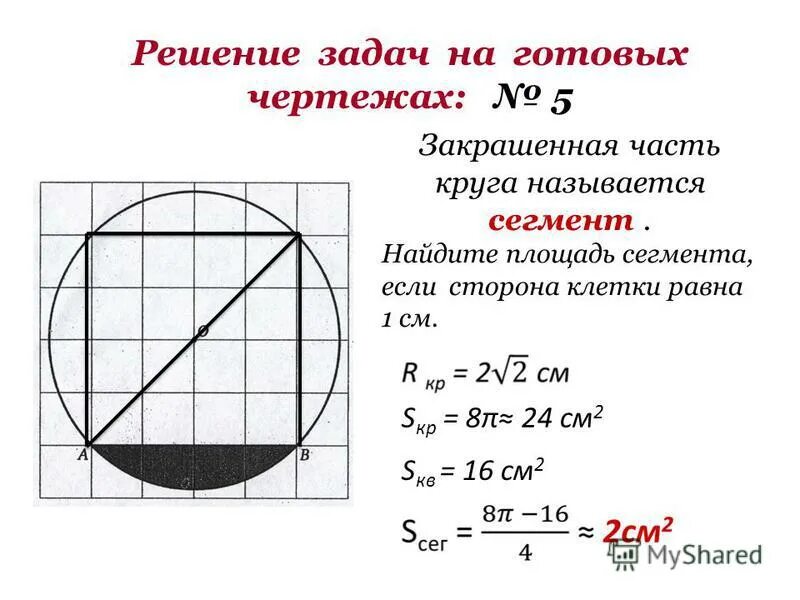 Формула задачи окружности