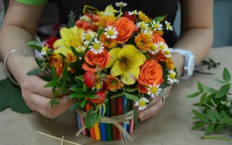 Мини букет учителю