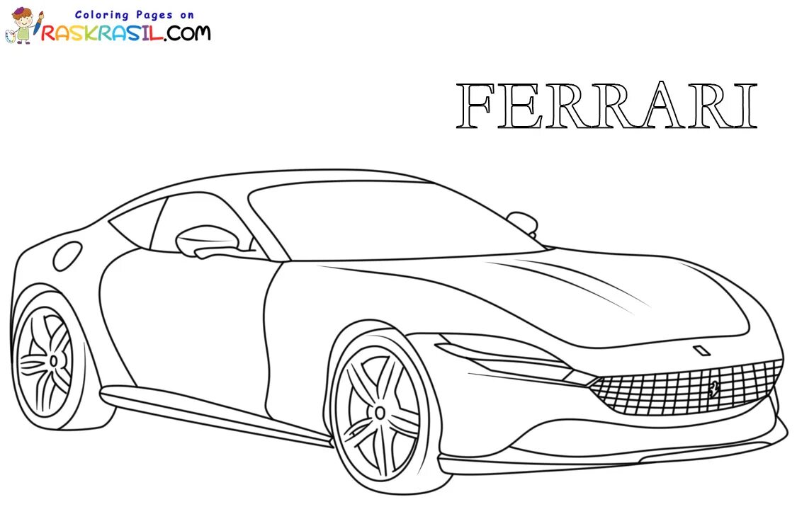 Раскраска феррари распечатать бесплатно для детей Ferrari Coloring Pages