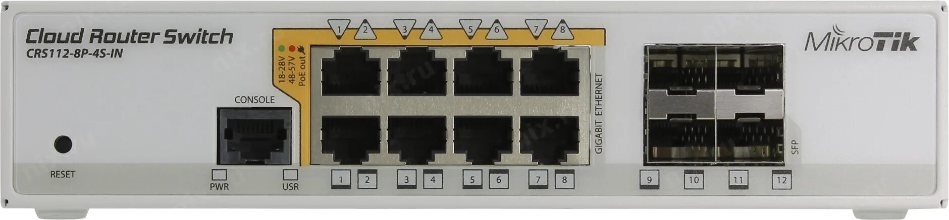 Маршрутизатор 2 коммутатора. Коммутатор mikrotik crs112-8p-4s-in. маршрутизатор 8port 1000m 4sfp crs112-8p-4s-in mikrotik. crs112-8p-4s. коммутатор микротик 8 портов.